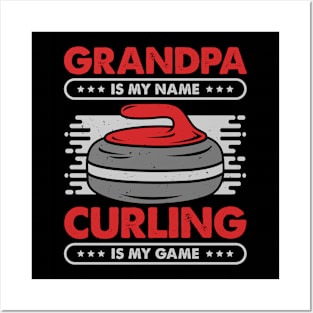 Curling Player Grandpa Gift Posters and Art